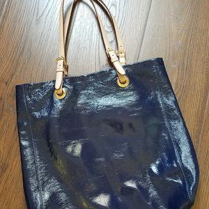 Michael Kors Blue Vinyl Tote Bag/Shoulder Purse